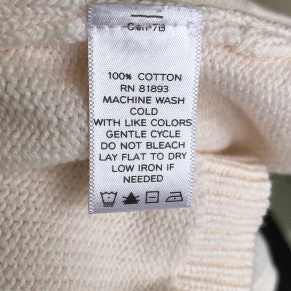 D&Co. Denim & Co. white cable knit cardigan/single button down sweater. - Picture 6 of 6